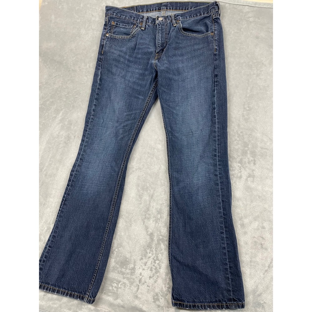 Levis 527 Slim Bootcut Jeans Mens Size 34x32 Dark Wash Blue Denim